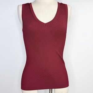 White House‎ Black Market WHBM Burgundy Sleeveless Sweater Shell Size Small